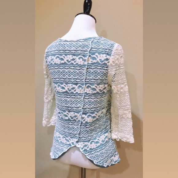 ModCloth Connie Toi Lace Overlay Blouse Top - Picture 5 of 5